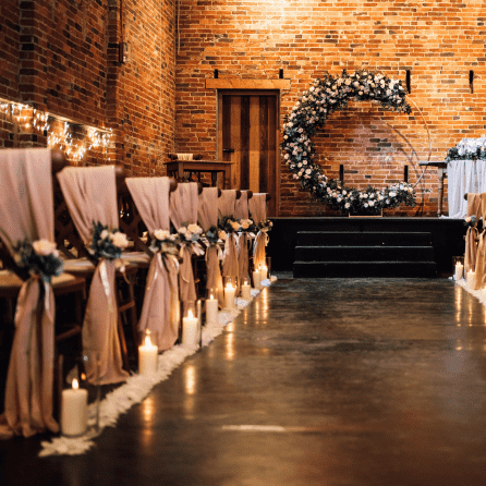 beautifully decorated rustic barn wedding venue