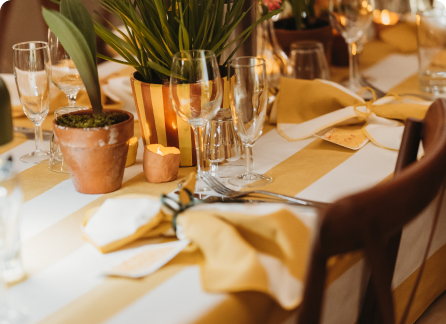 party place setting for celebration